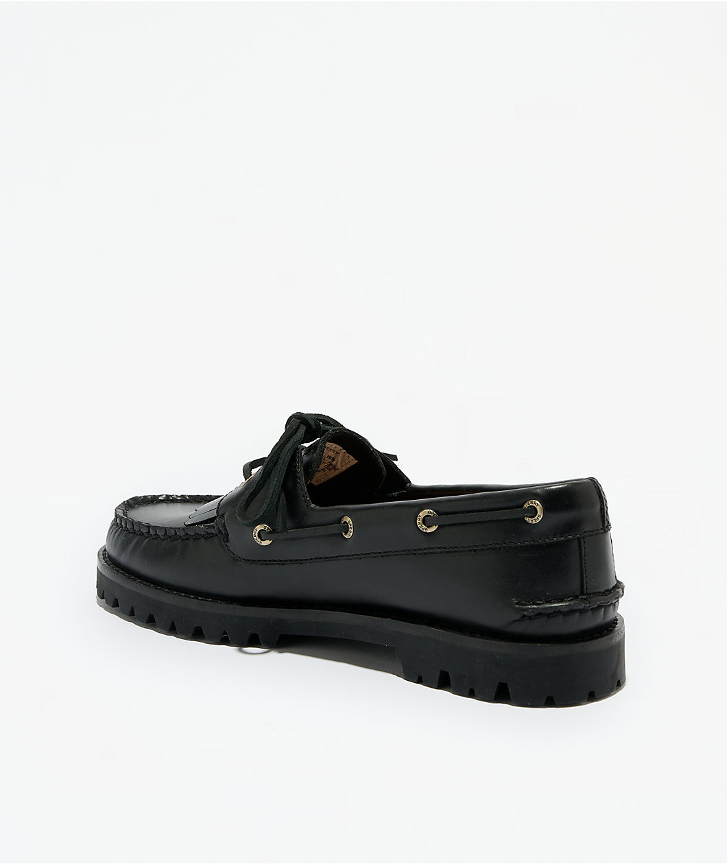 Sperry Kiltie Lug Black Boat Shoes