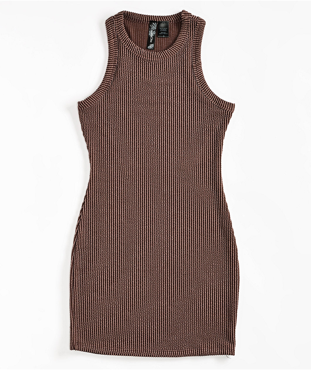 Spicychix Brown Ribbed Bodycon Dress