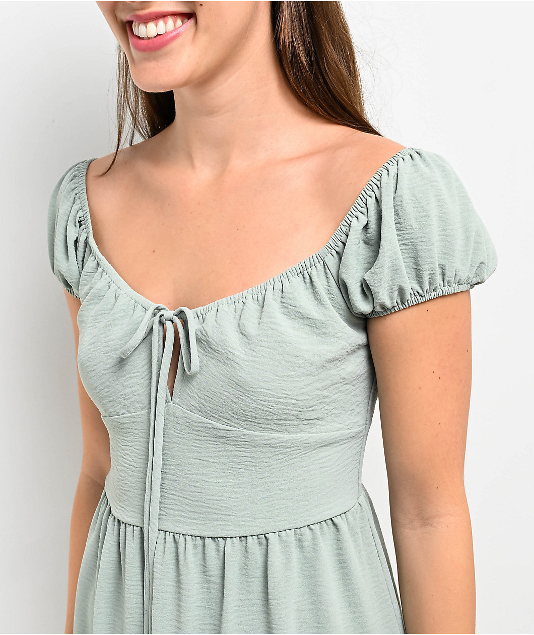 Spicychix Open Back Green Boho Mini Dress