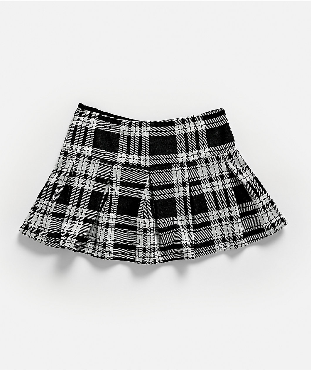 Spicychix White Plaid Pleated Skort