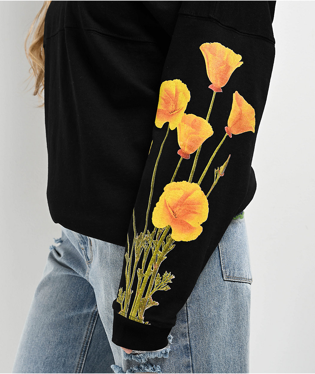 Spirit Jersey City Of Los Angeles Poppy Fields Black Long Sleeve T-Shirt