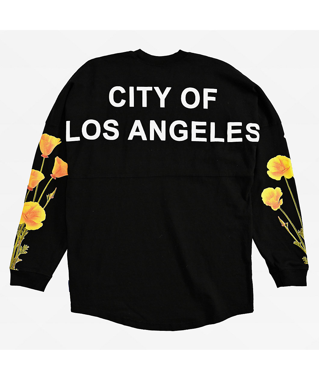 Spirit Jersey City Of Los Angeles Poppy Fields Black Long Sleeve T-Shirt