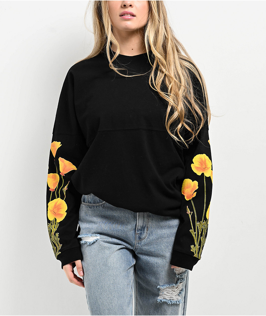 Spirit Jersey City Of Los Angeles Poppy Fields Black Long Sleeve T-Shirt