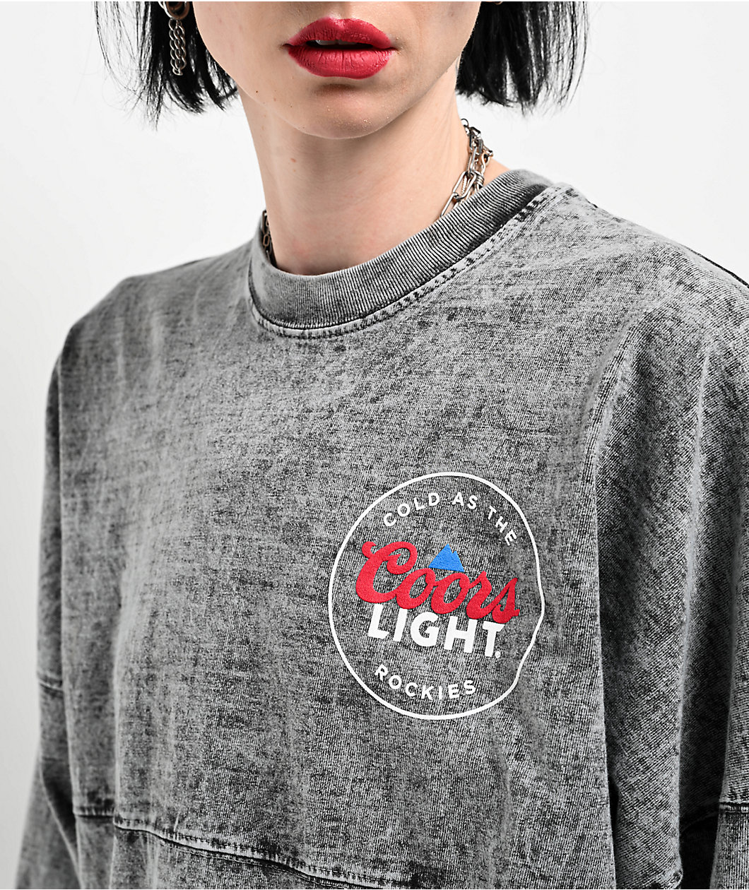 Spirit Jersey x Coors Light Grey Mineral Wash Long Sleeve T-Shirt