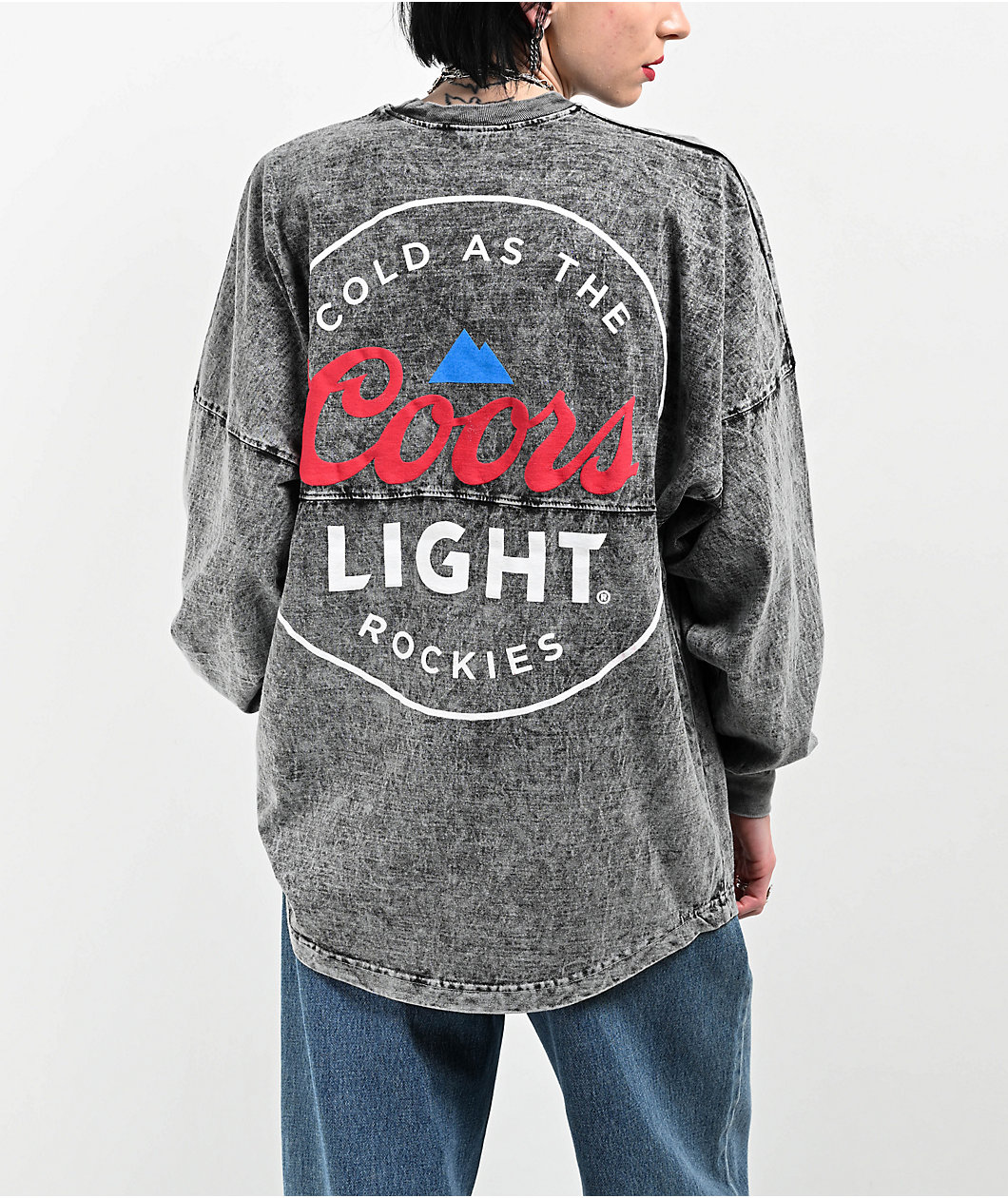 Spirit Jersey x Coors Light Grey Mineral Wash Long Sleeve T-Shirt