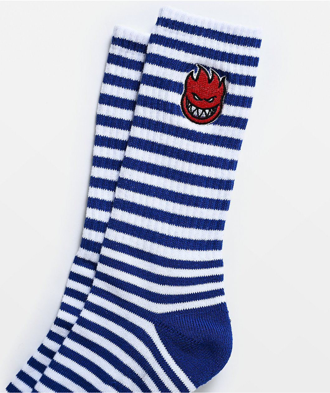 Spitfire Big Head Blue & White Stripe Crew Socks
