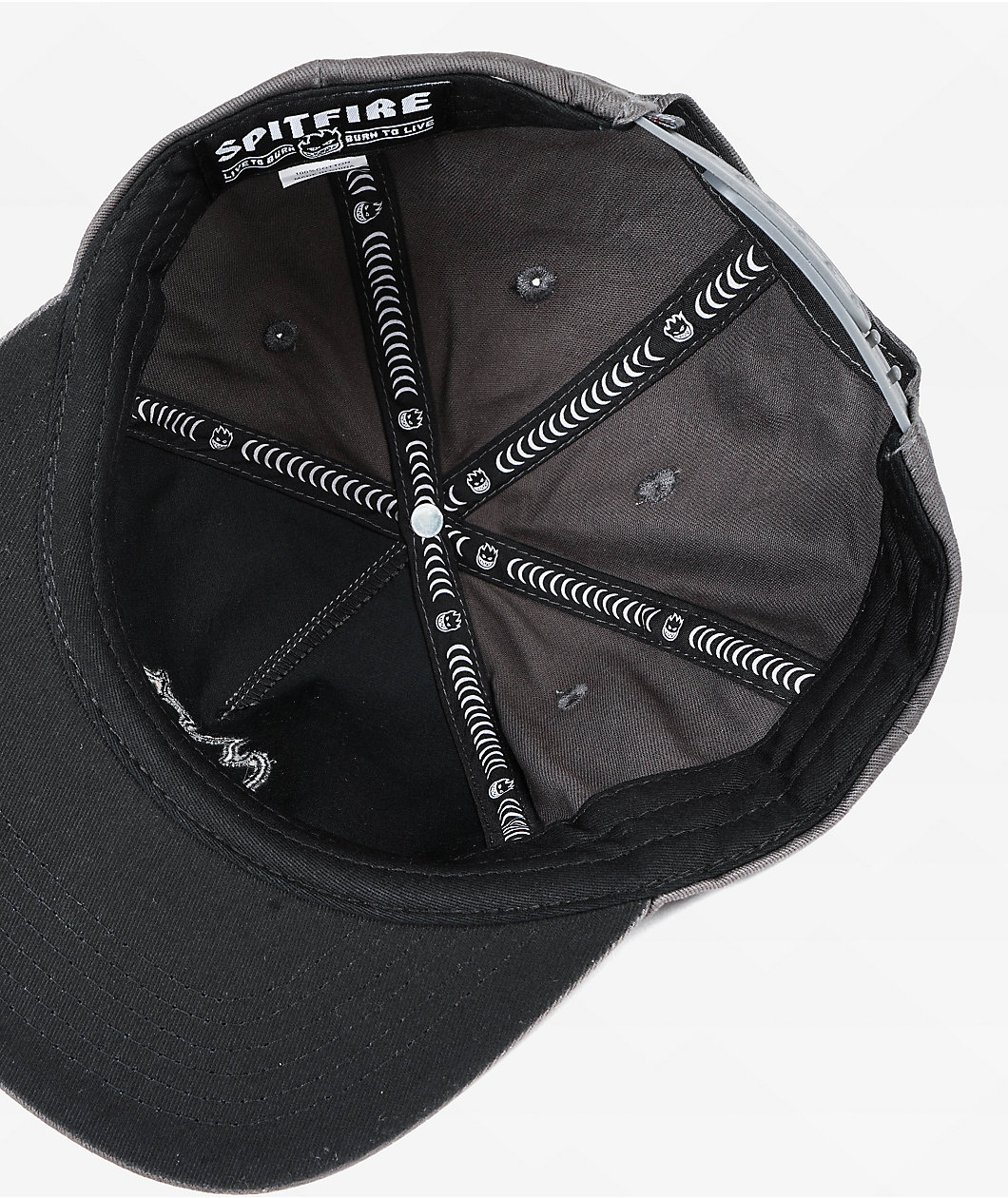 Spitfire Bighead Charcoal & Black Snapback Hat