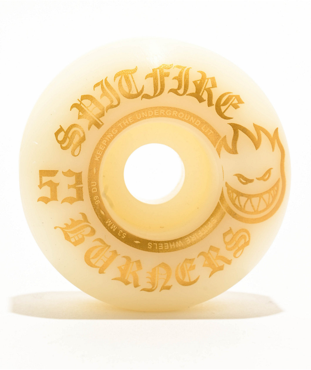 Spitfire Burner White & Gold 53mm 99a Skateboard Wheels