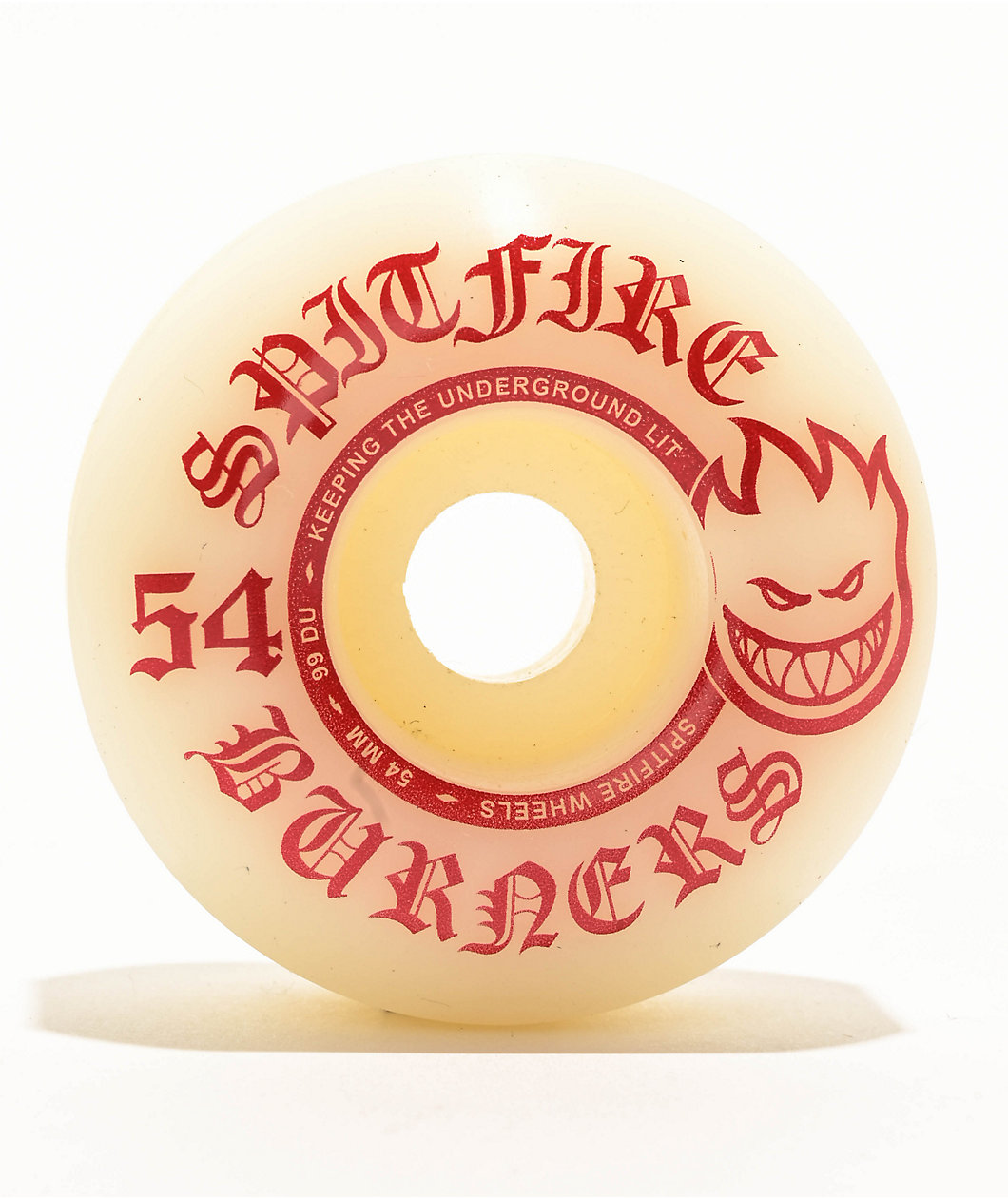 Spitfire Burner White & Red 54mm 99a Skateboard Wheels