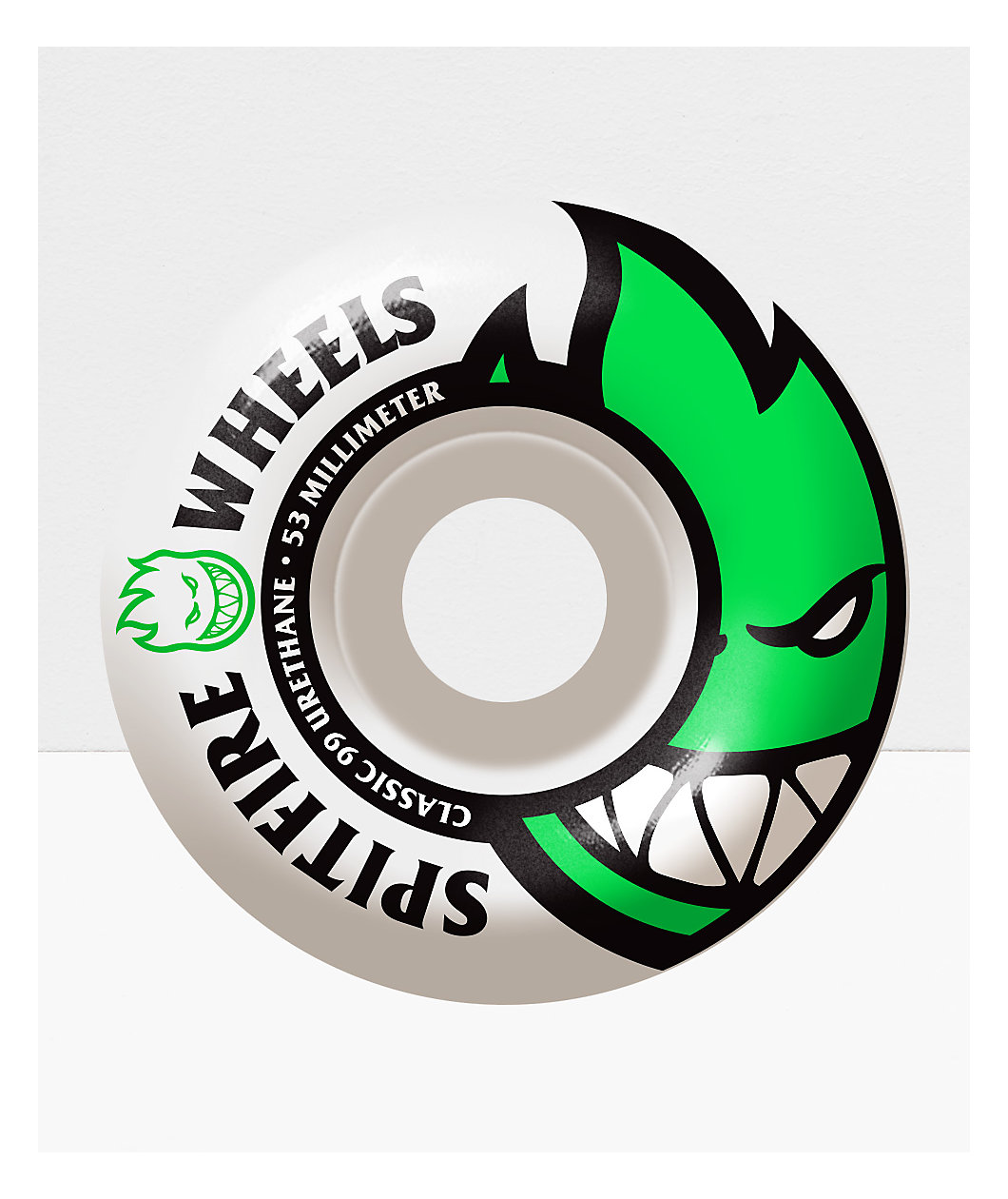 Spitfire Classic 53mm 99a Green & White Skateboard Wheels