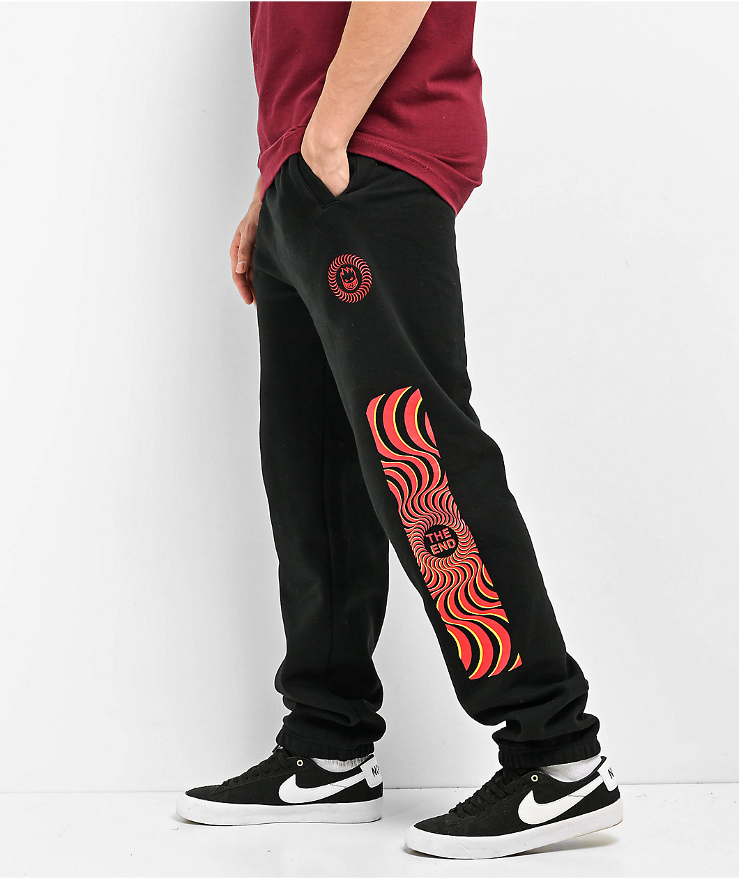 Spitfire Classic Overlay Black Sweatpants