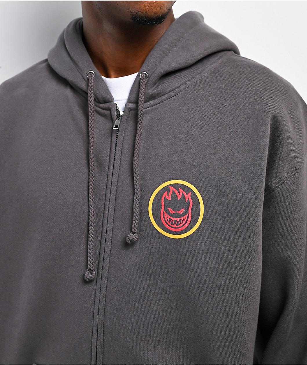 Spitfire Classic Swirl Charcoal Zip Hoodie