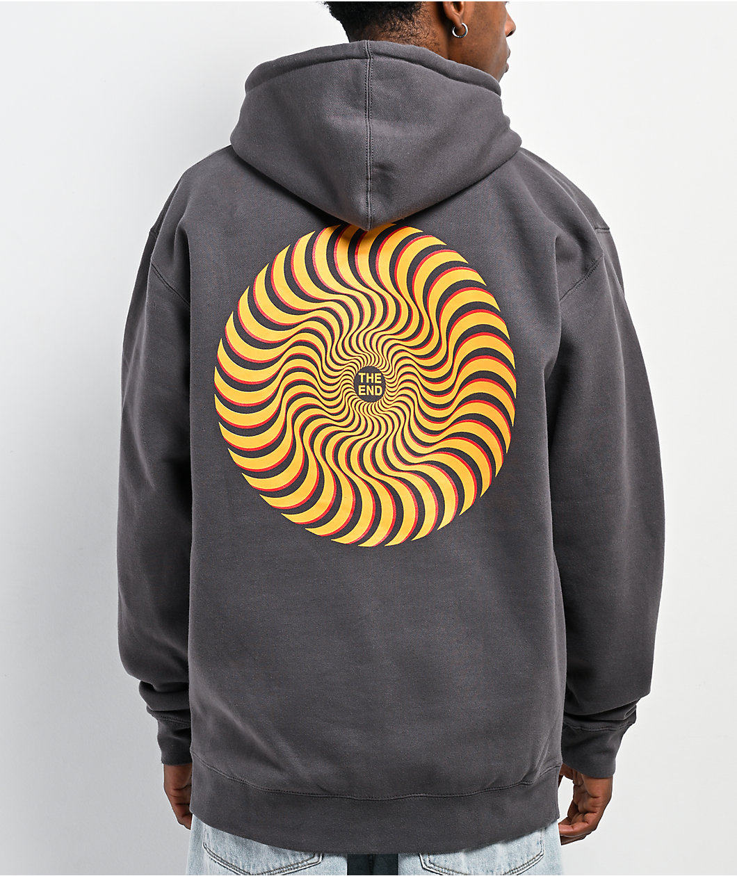 Spitfire Classic Swirl Charcoal Zip Hoodie