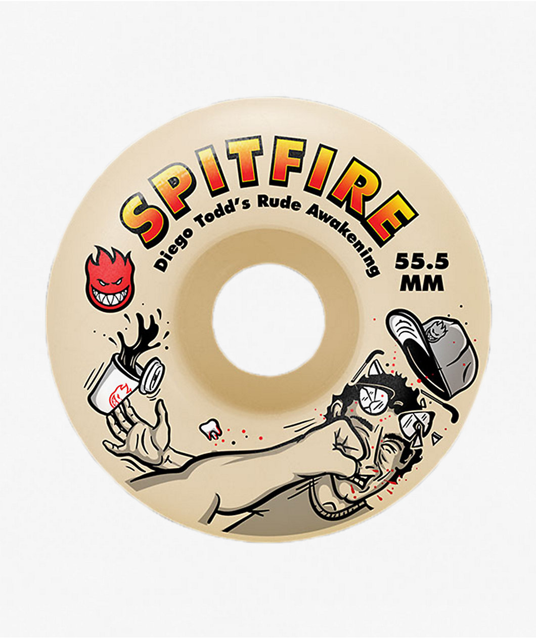 Spitfire Diego Rude Awakening Formula Four 55.5mm 99a White Skateboard Wheels