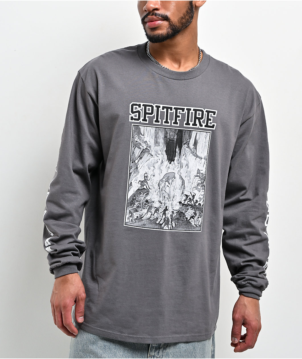 Spitfire Inferno Grey Long Sleeve T-Shirt