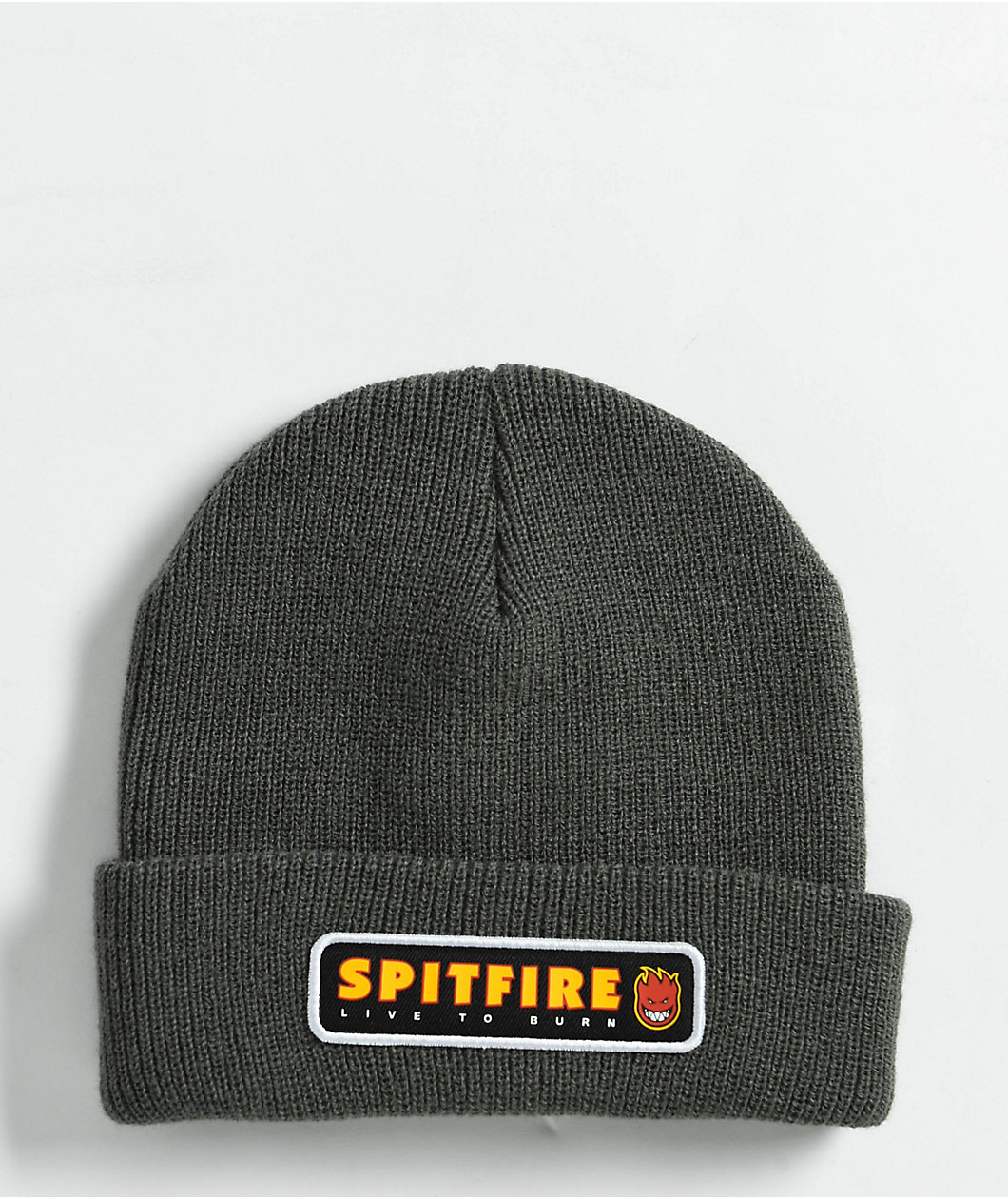 Spitfire Live To Burn Patch Grey Beanie