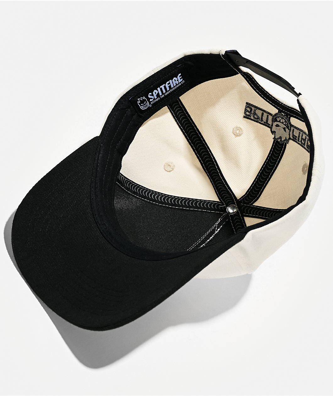 Spitfire Live To Burn White & Black Snapback Hat
