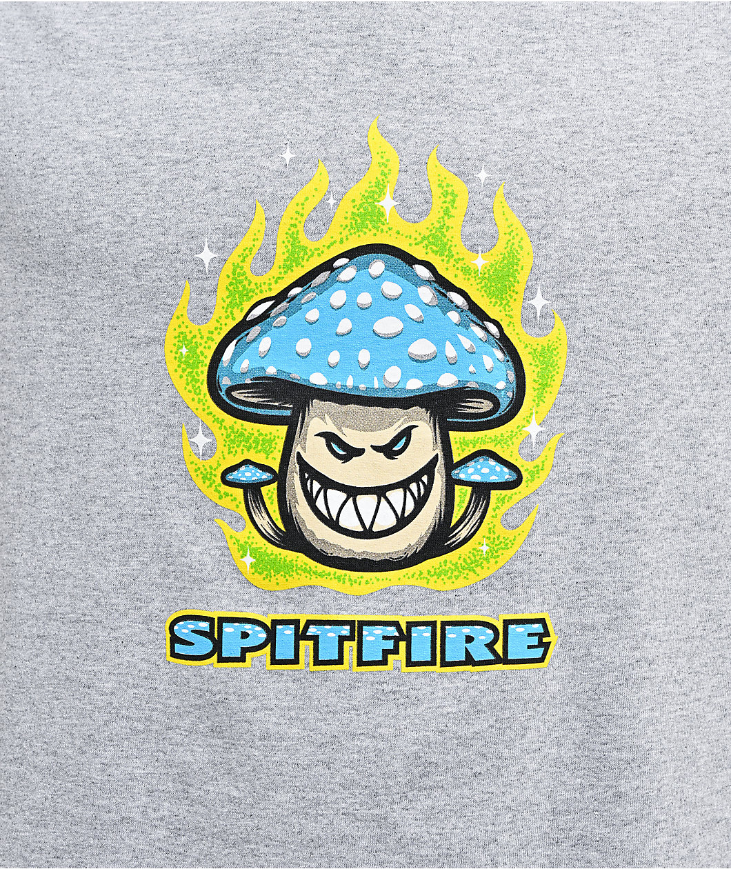Spitfire Mushroom Big Head Heather Grey T-Shirt