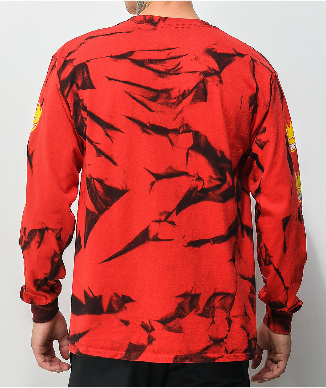 Spitfire Old E Black & Red Tie Dye Long Sleeve T-Shirt