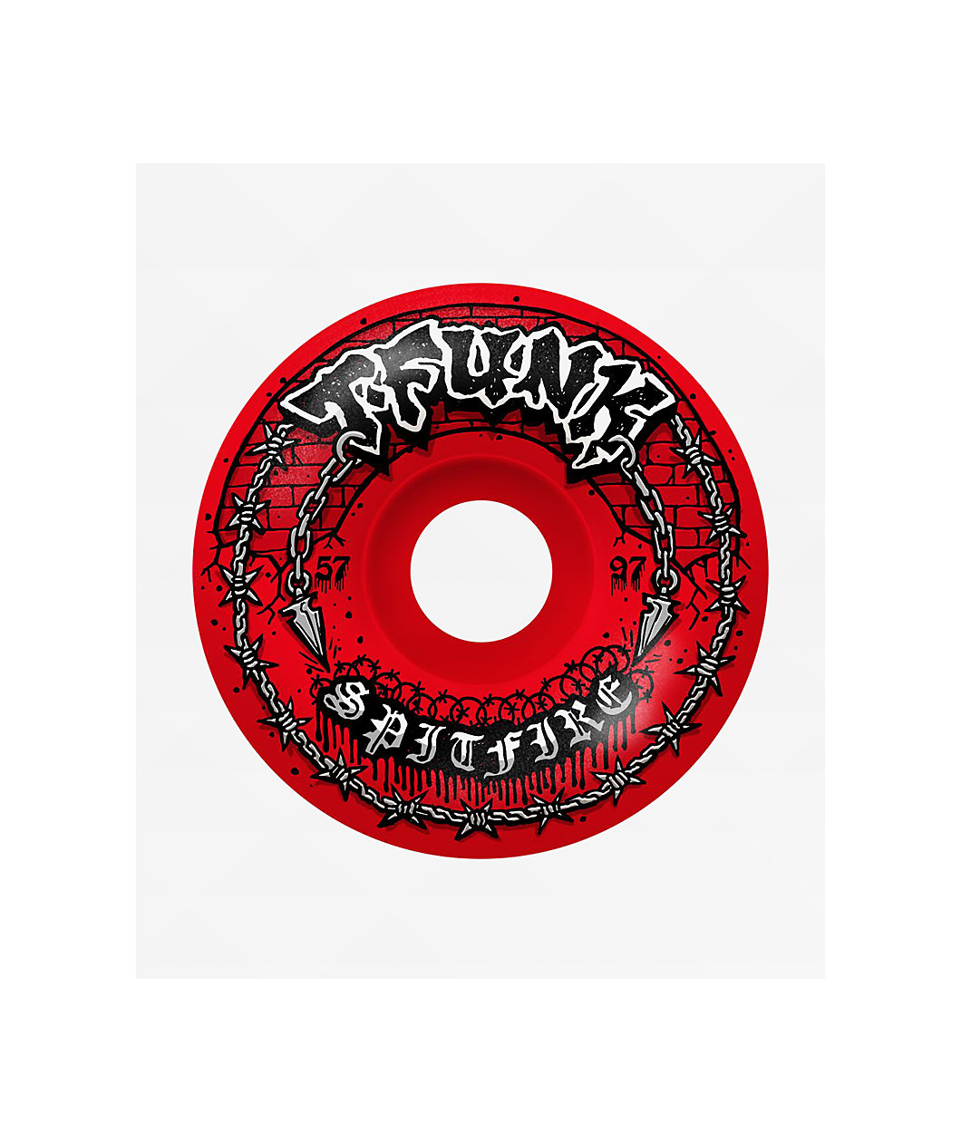 Spitfire T-Funk Formula Four Radial Full 57mm 97a Red Skateboard Wheels