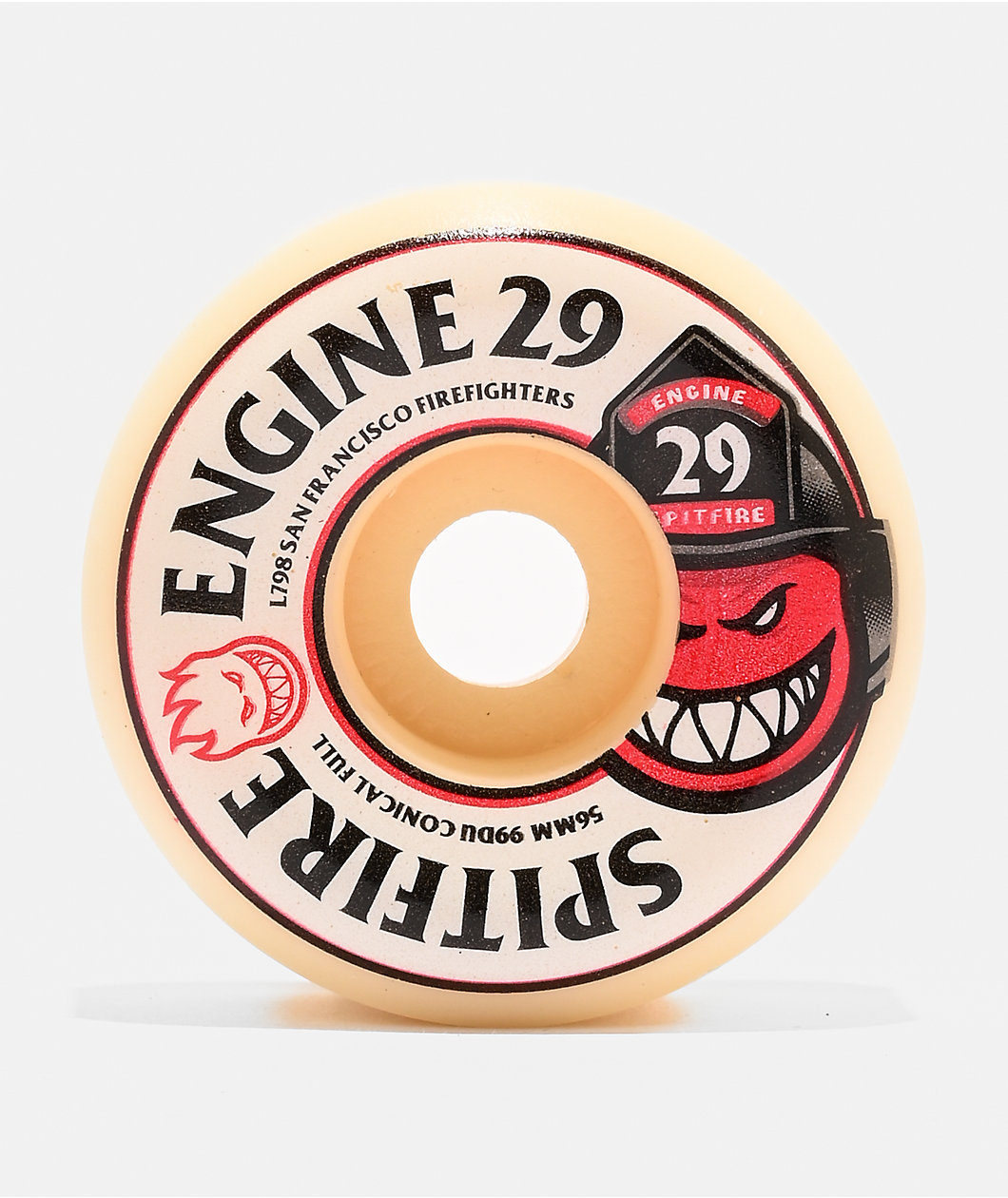 Spitfire x Engine 29 Formula Four Conical Full 56mm 99a White Skateboard Wheels