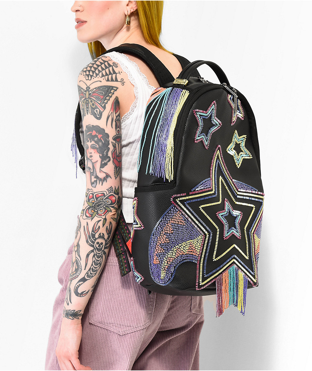 Sprayground AI Beaded Shark DLX Black Backpack