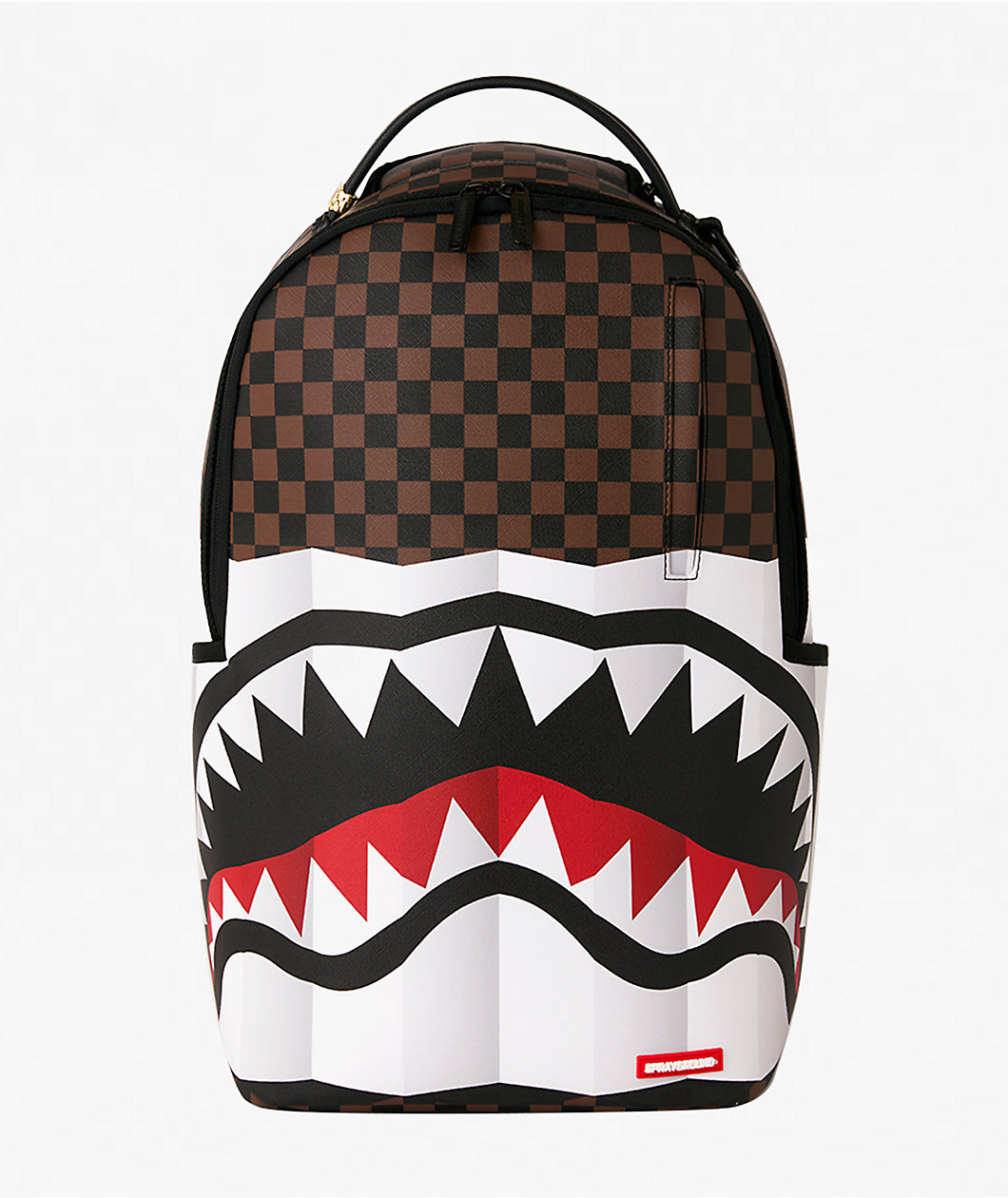 Sprayground Accordion Checkered Brown Backpack