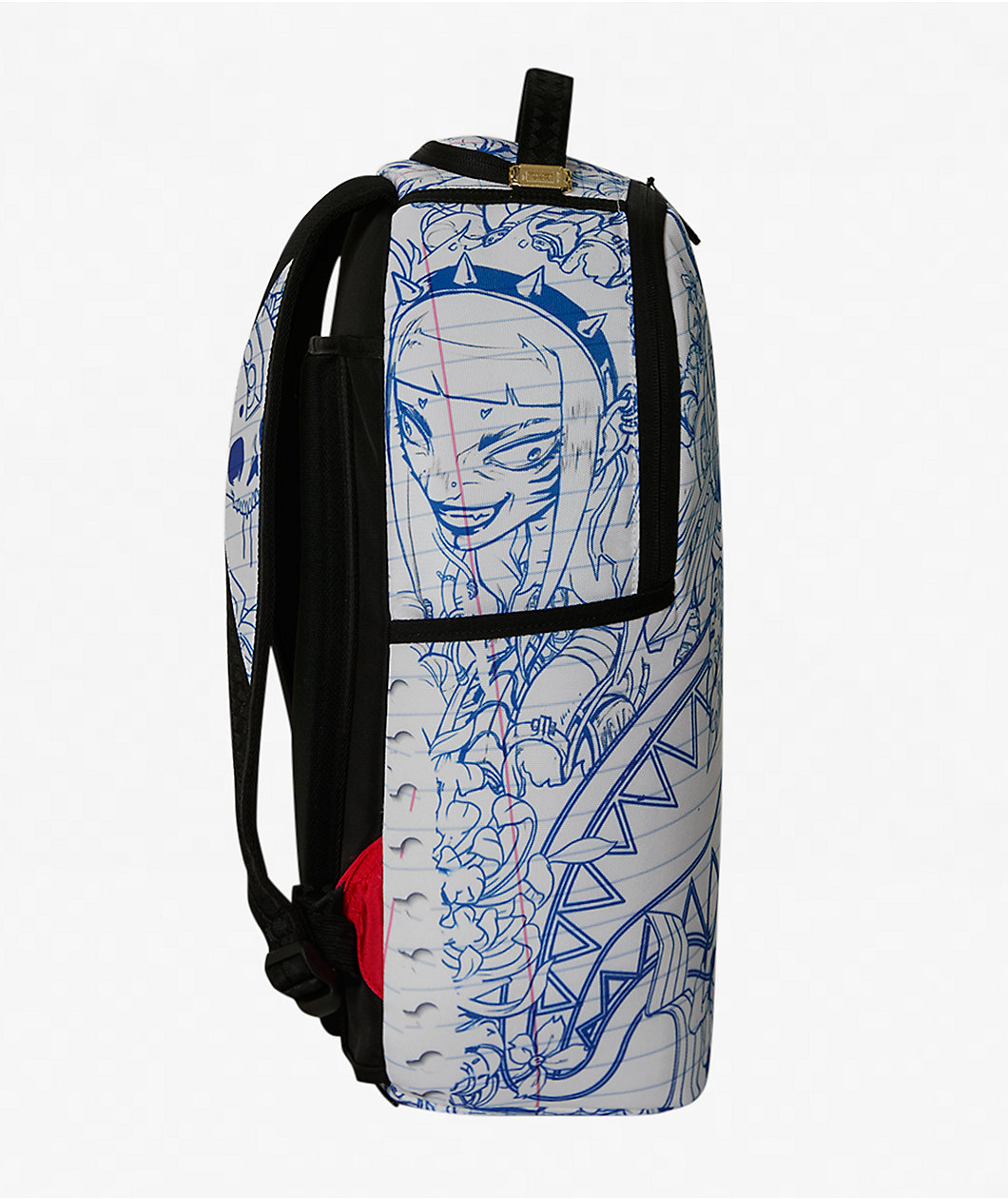Sprayground Blue Ink Doodle White Backpack