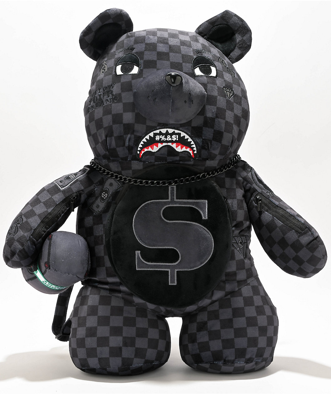 Sprayground Censored Black Bear Plush Backpack