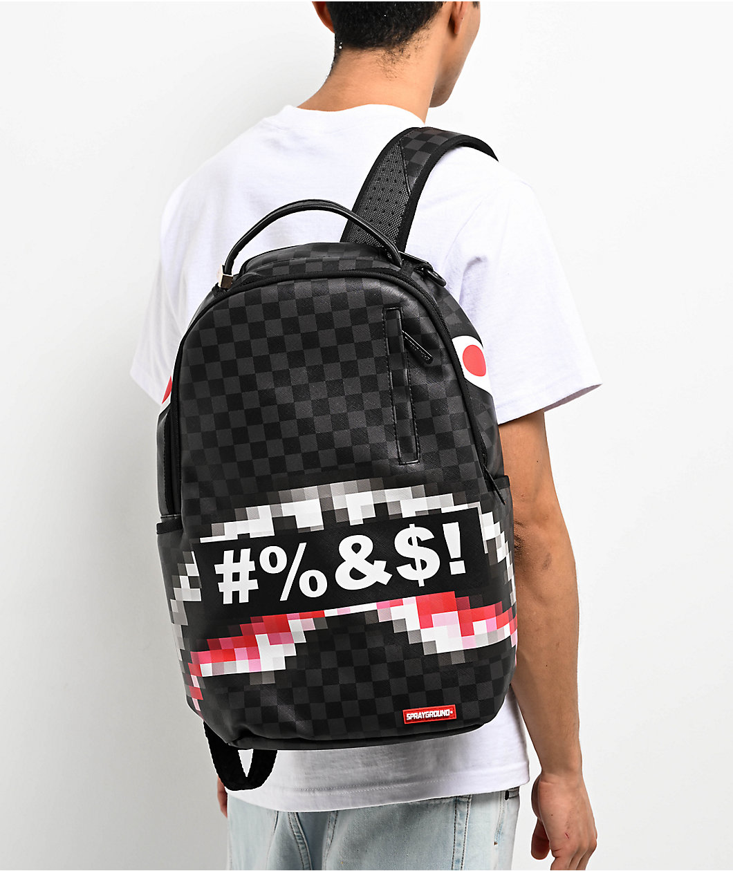 Sprayground Censored Black Checker Backpack