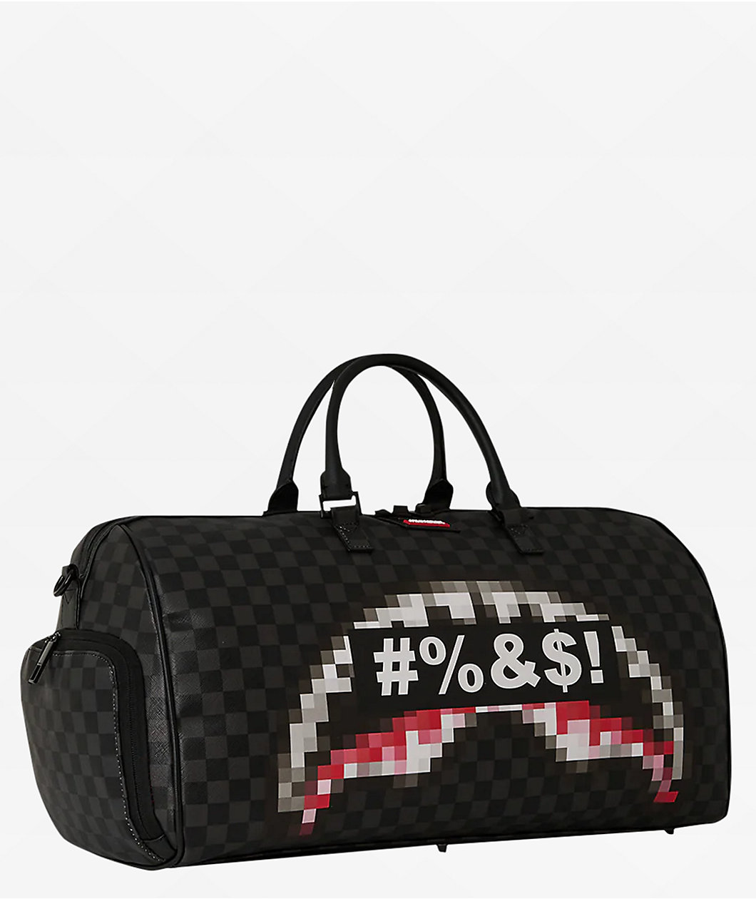 Sprayground Censored Black Checker Duffle Bag