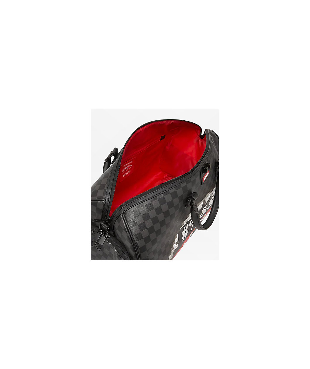 Sprayground Censored Black Checker Duffle Bag