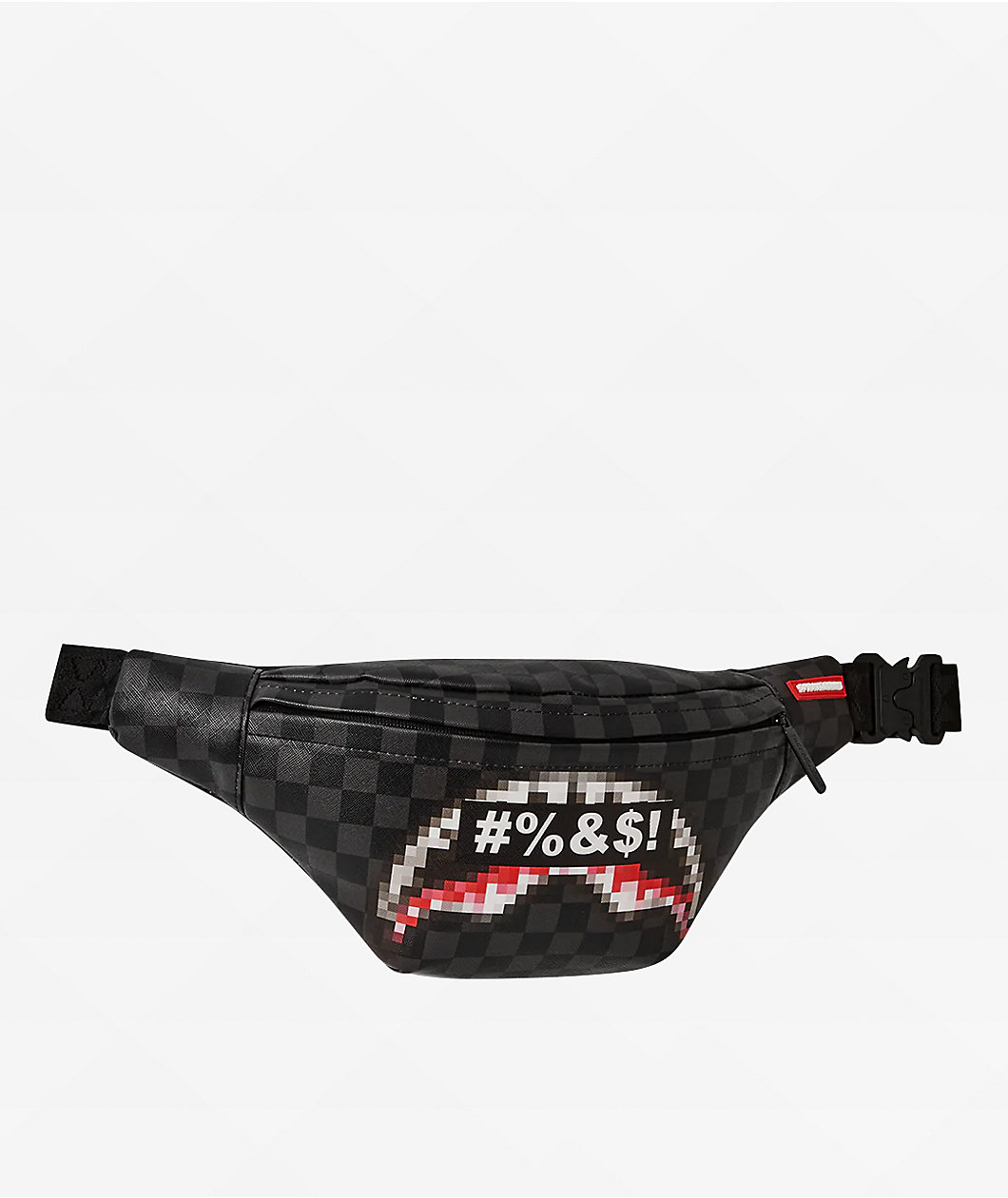 Sprayground Censored Black Checker Fanny Pack