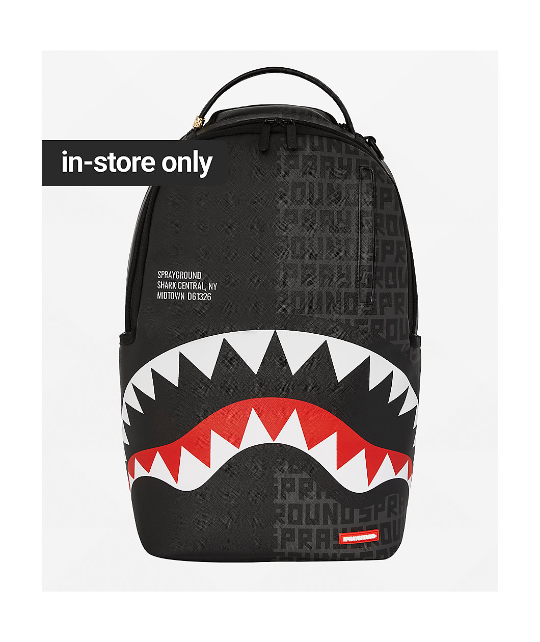 Sprayground Central Split Black Backpack