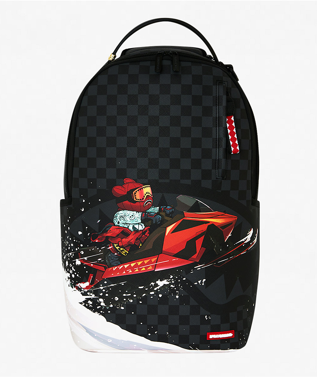 Sprayground Checkered Polar Bear Snowmobile Backpack