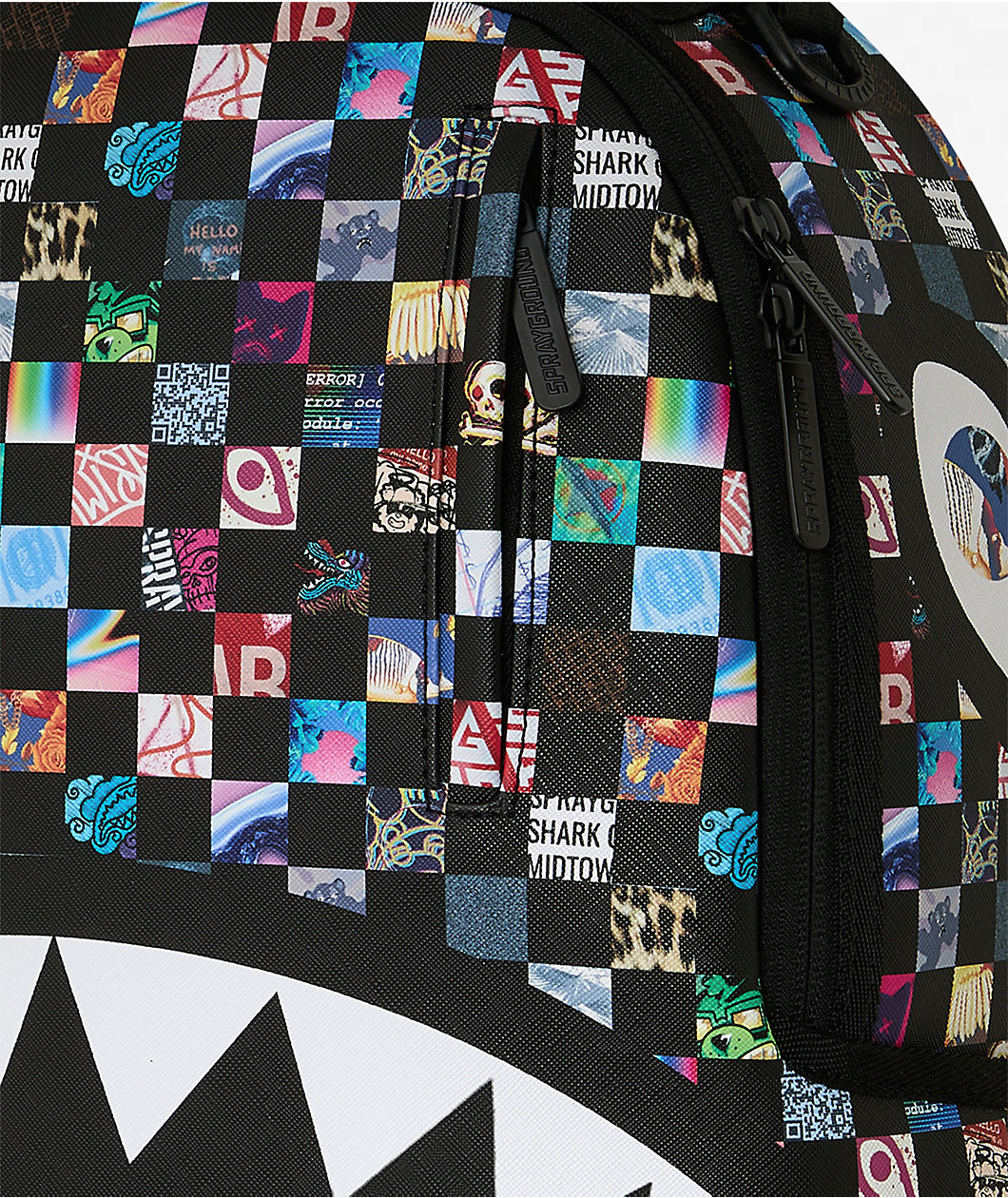 Sprayground Crazy Checkered Black Backpack