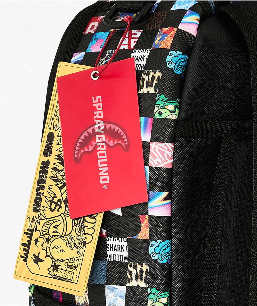Sprayground Crazy Checkered Black Backpack