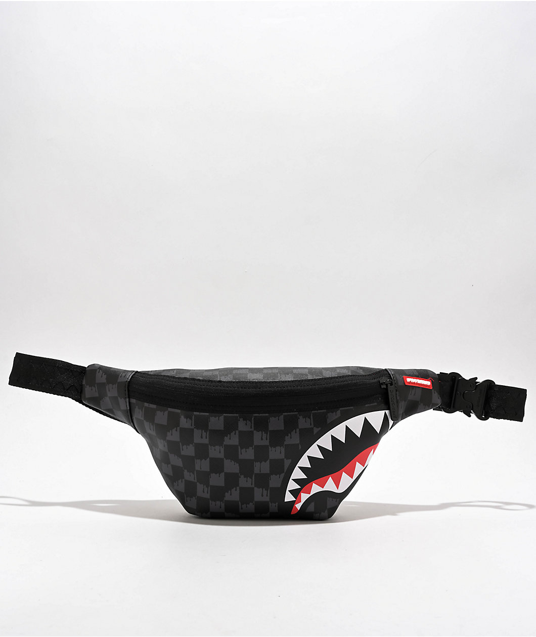 Sprayground Drip Check Savvy Black Fanny Pack