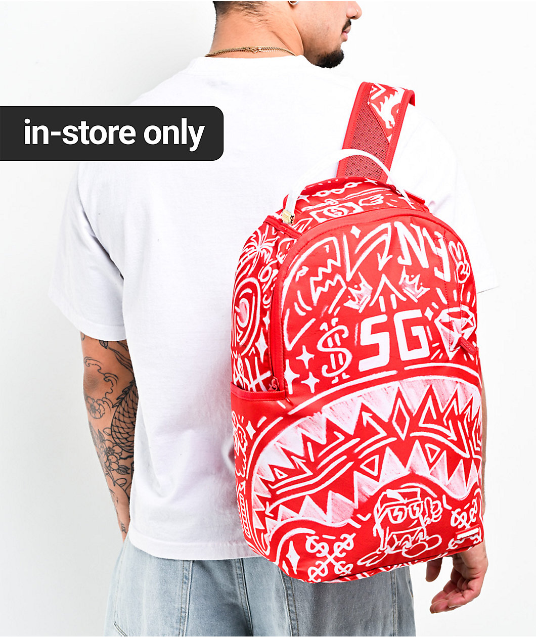 Sprayground Graffiti Wall Red Backpack
