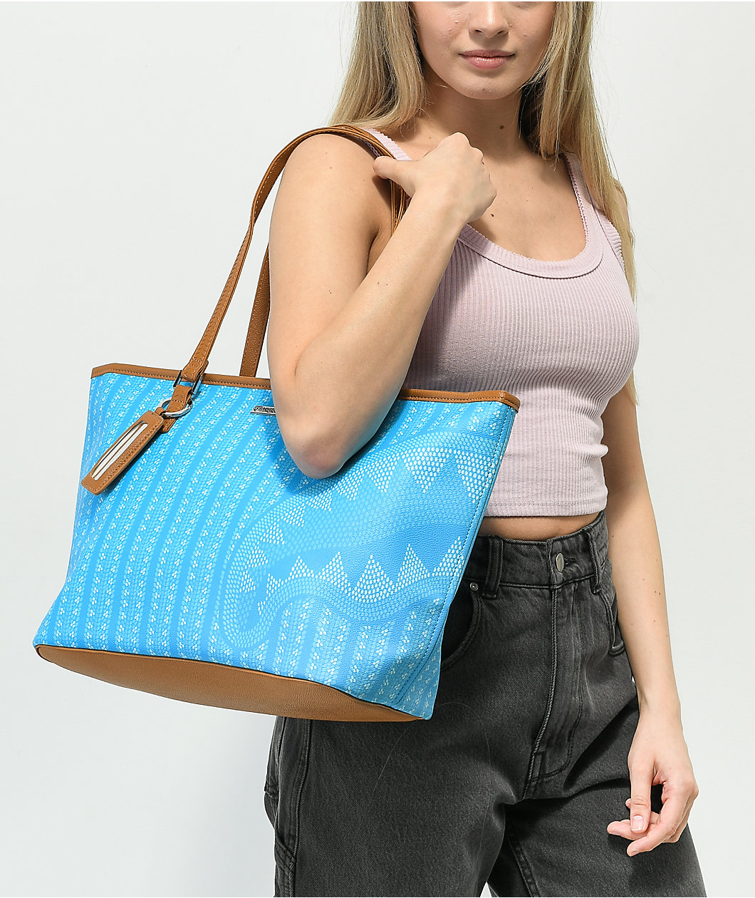 Sprayground Illuchains Turquoise Tote Bag