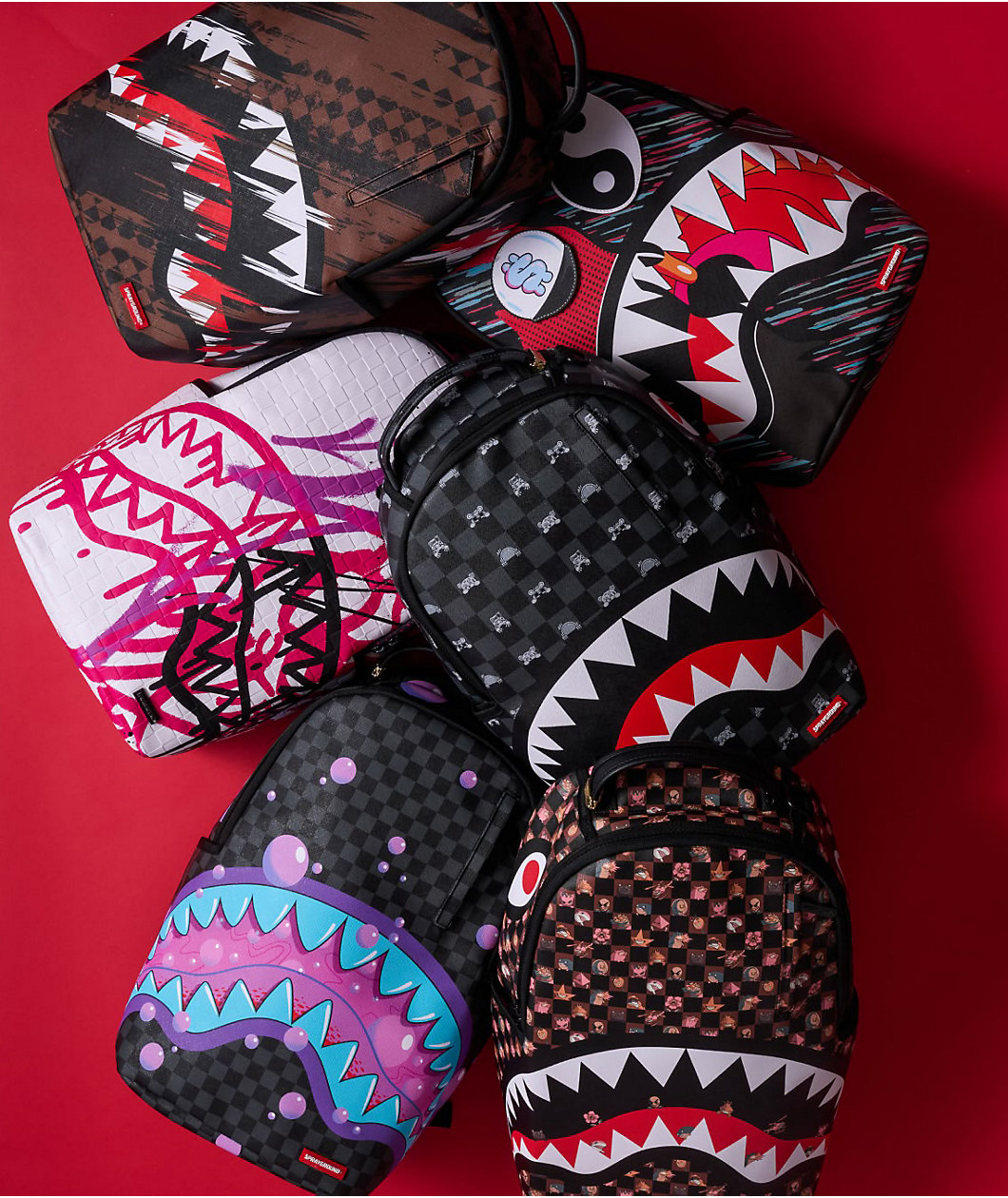 Sprayground King Characters Remix Checker Backpack