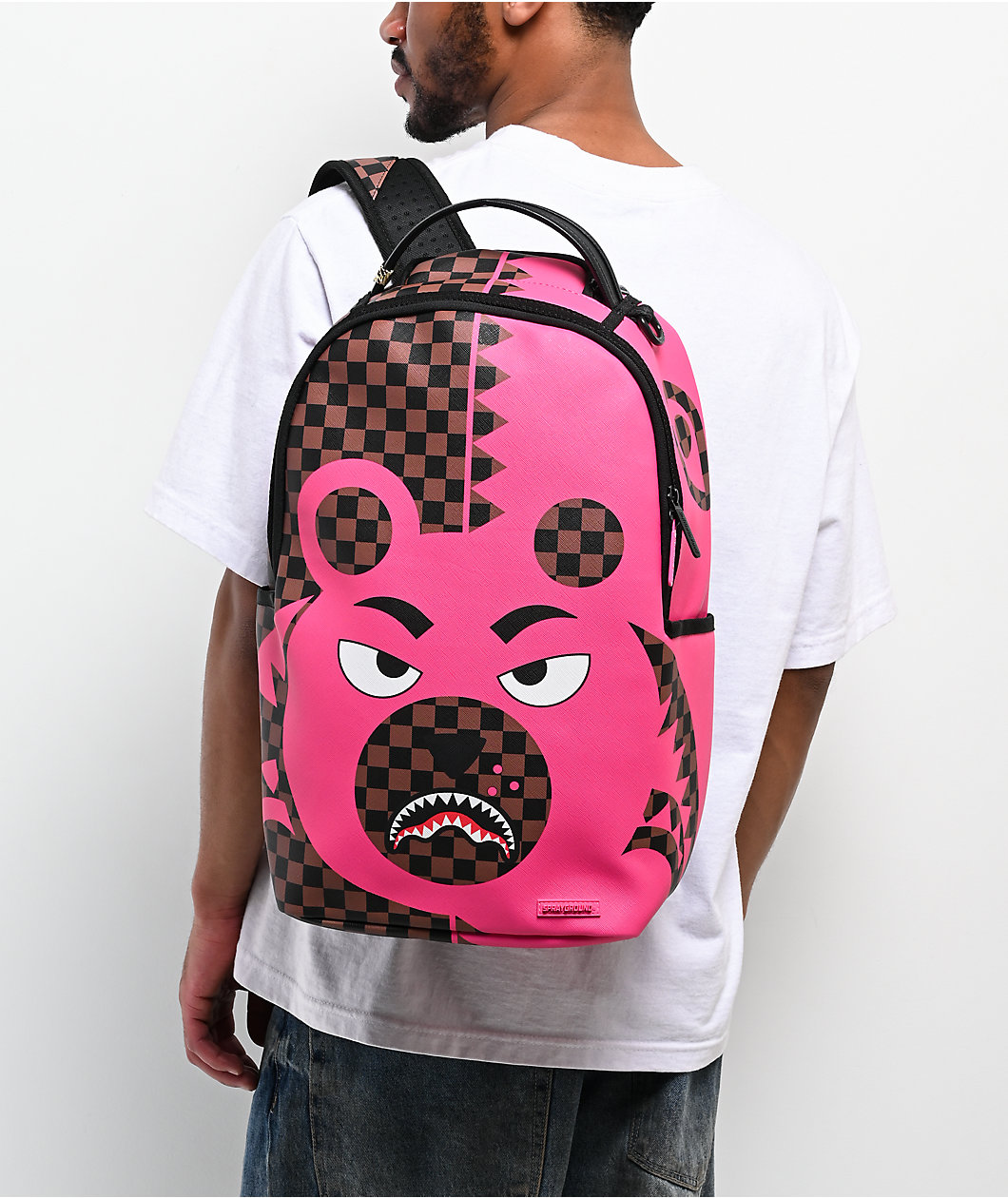 Sprayground Pink Bear Shark Backpack