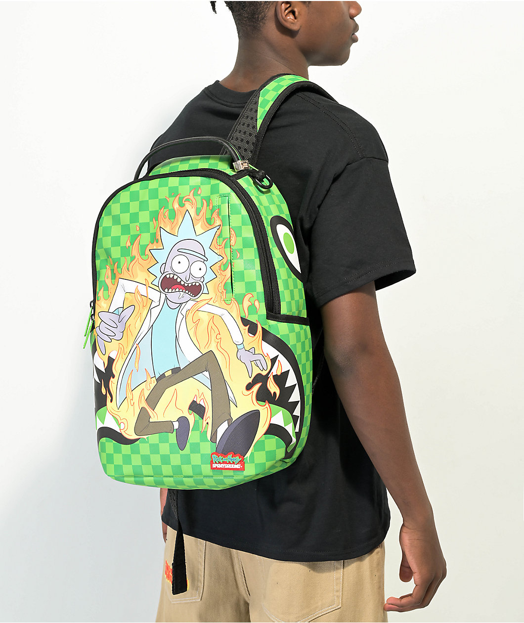 Sprayground Rick And Morty Fire Rick Green Backpack