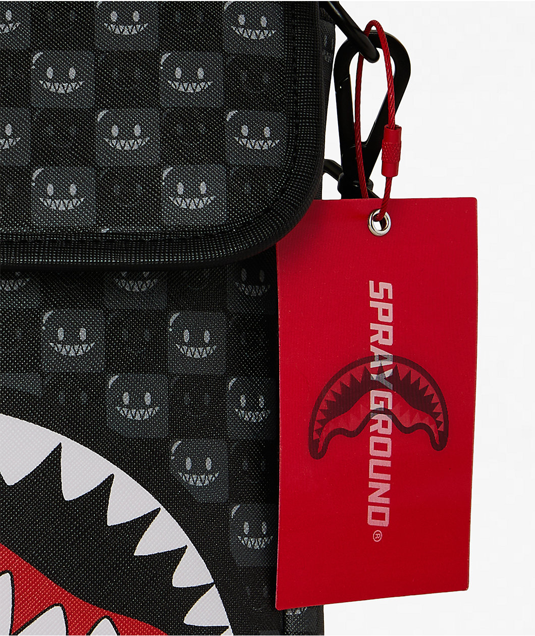 Sprayground Shark In Paris Bubbly Black Messenger Bag