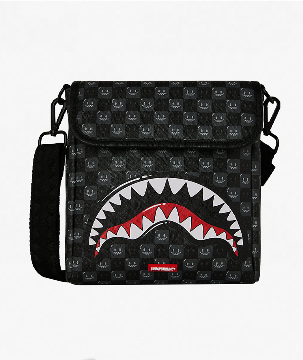 Sprayground Shark In Paris Bubbly Black Messenger Bag