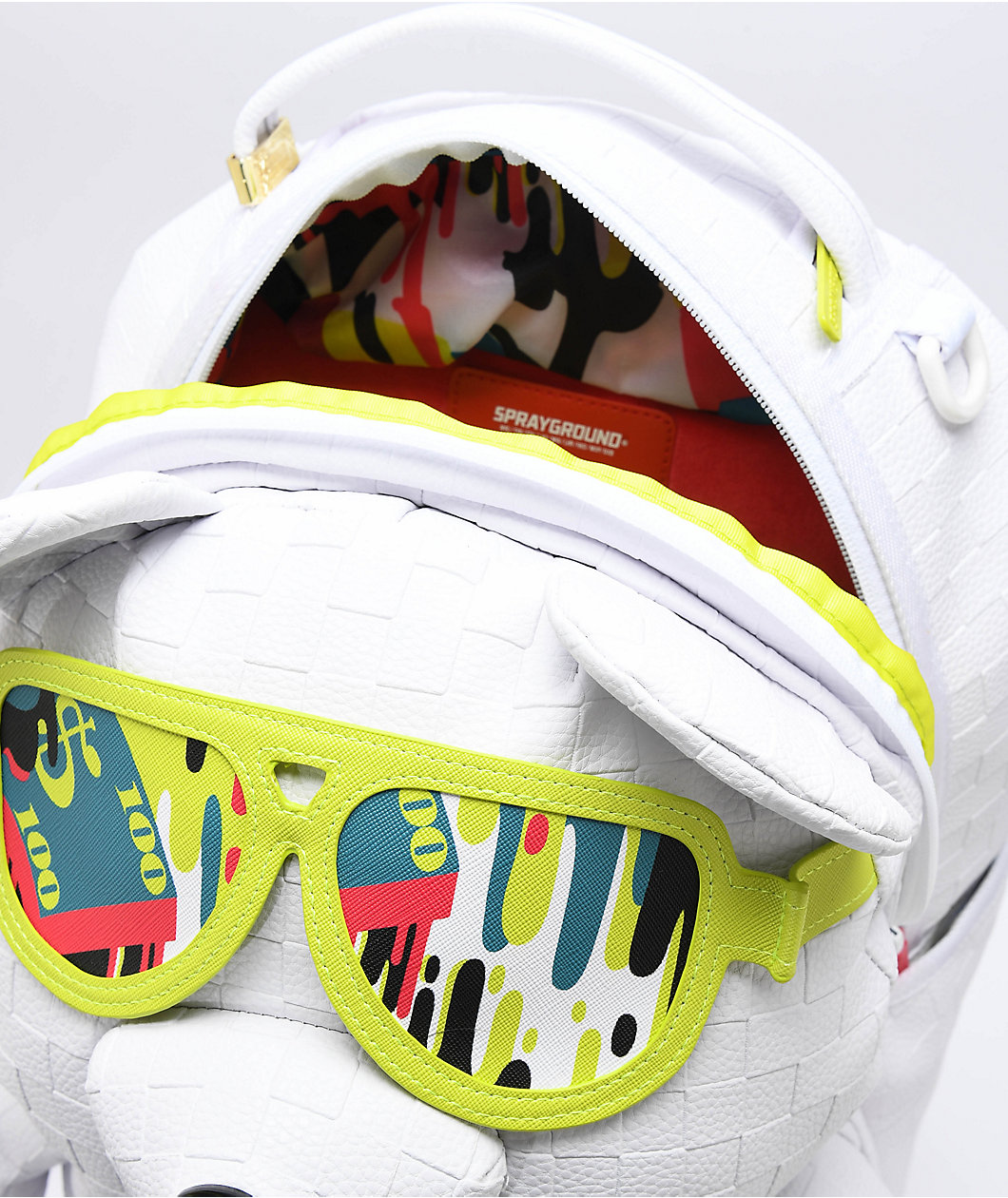 Sprayground Shark Trip Money Bear White Backpack