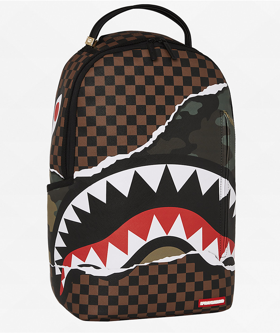 Sprayground Tear It Up Brown Checker Backpack