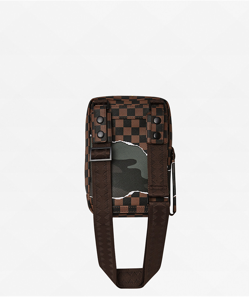 Sprayground Tear It Up Brown Checker Crossbody Bag