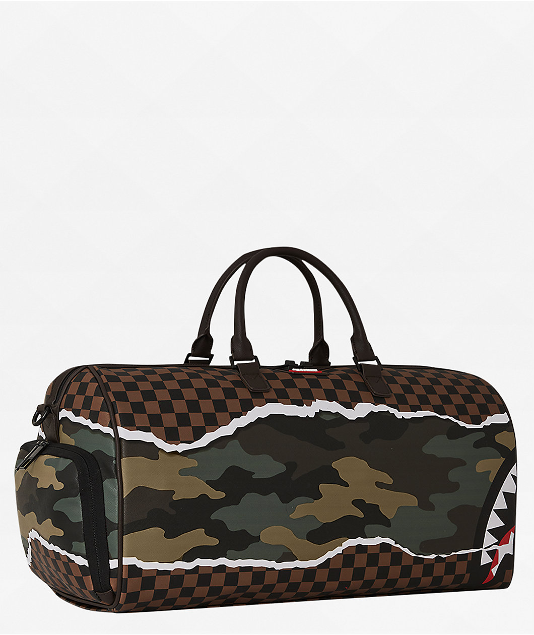 Sprayground Tear It Up Brown Checker Duffle Bag