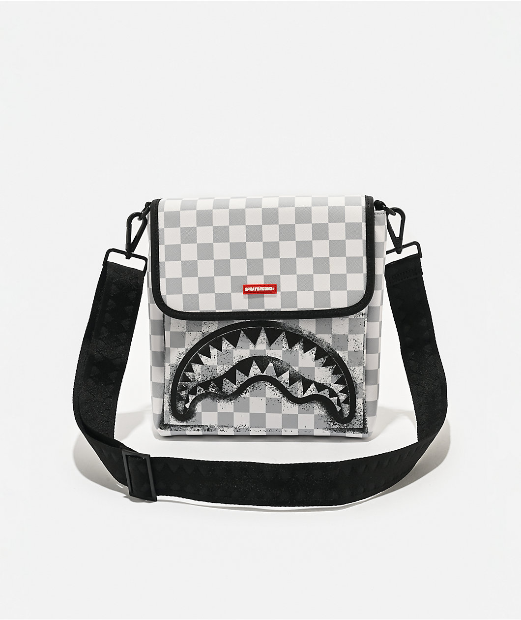Sprayground White Stencil Shark Messenger Bag